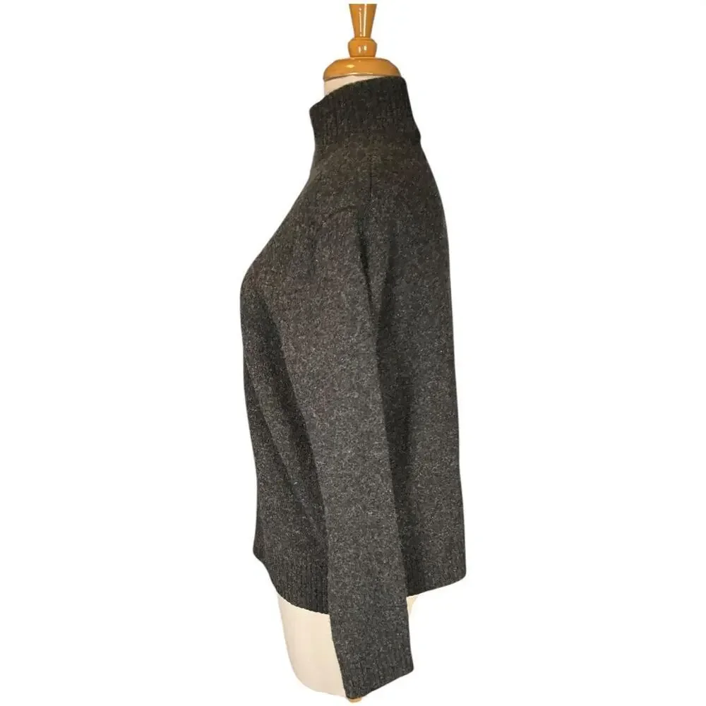 J.Crew XL 100% Lambswool Gray Half Zip Mock Neck Sweater Men’s Classic Knit